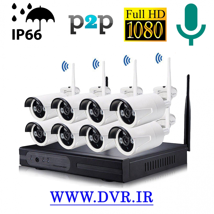 پک دوربین 8 کانال بی سیم IP / مدل K9608W 